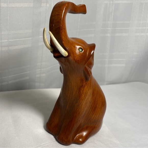 Cute Retro Elephant c1960s Vintage Elephant in Faux Wood - Picture 3 of 14